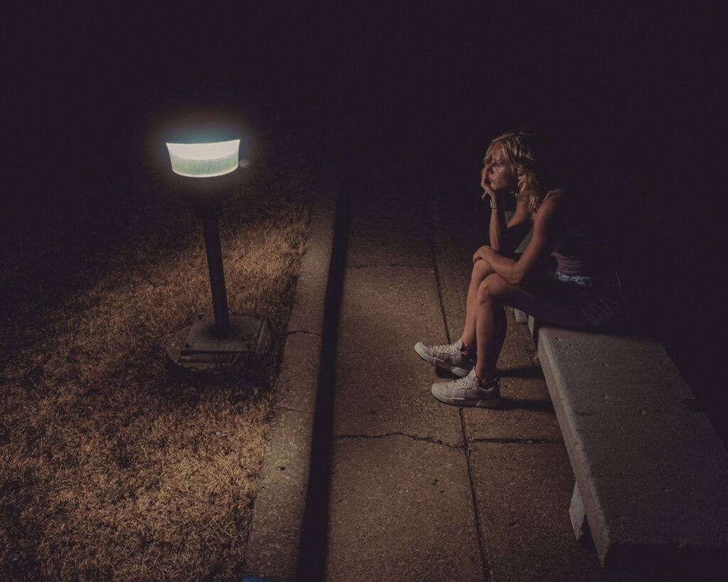Girl Sitting on bench